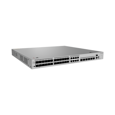 Switch Empresarial Core Gigabit Administrable Capa 3 / 24 puertos 1GE SFP ( Combo con 8 Puertos 10/100/1000 Mbps) / 4 Puertos 10GE SFP+ Uplink / 2 Puertos 10GE SFP+ (Stack) / ERPS / Ruteo Dinámico (RIP, OSPF, IS-IS y BGP) / iStack / Administraci&