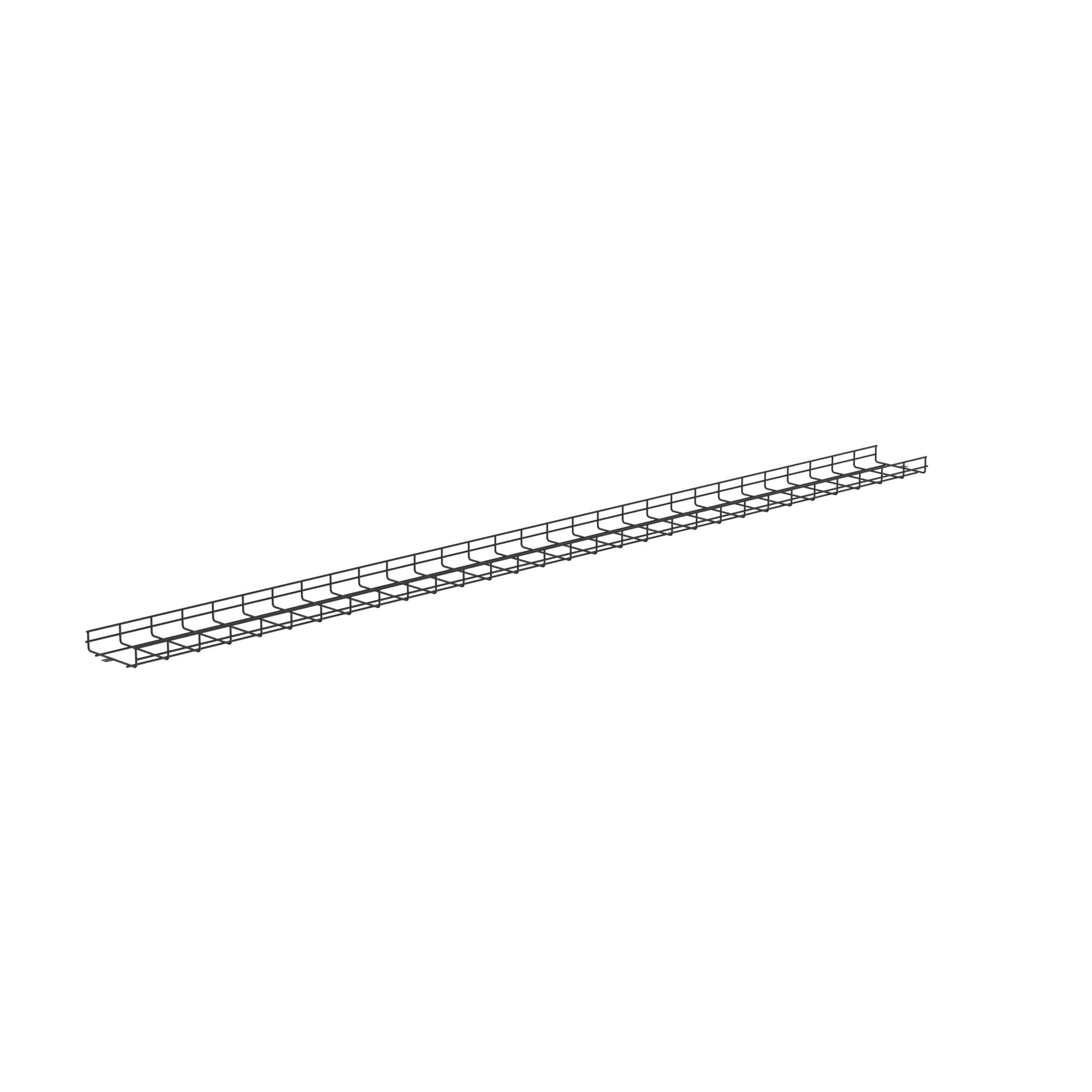 Charola Wire Basket de 8 in (203 mm) de Ancho, 2 in (50 mm) de Alto, 3 m de Largo, Hasta 187 Cables Cat6, Color Negro — PANDUIT · SKU PWB2X8BL