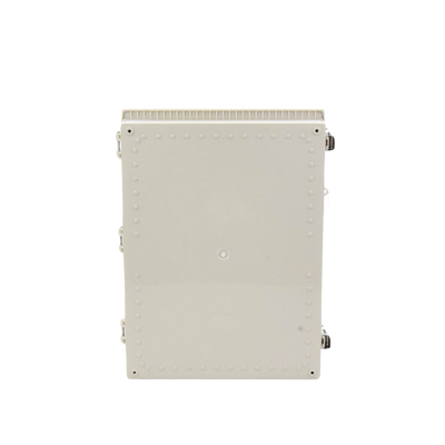 Gabinete Plástico ABS, Puerta Transparente, Uso en Intemperie (350 x 460 x 160 mm) Cierre por Broches Inoxidables y Permite Cerrado con Candado y Llave (Perno 5mm) No Incluido