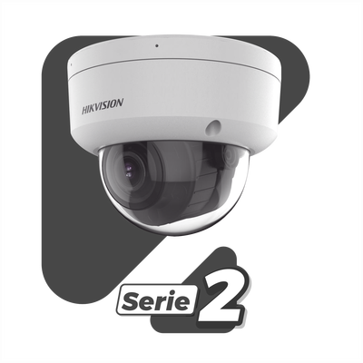 [Dual Light + 2 Micrófonos Integrados] Domo IP 8 MP (3840×2160) / Lente Mot. 2.8-12 mm / Smart IR + Blanco (40 m) / ACUSENSE / Exterior IP67 / IK10 / WDR 120 dB / PoE 802.3af / ONVIF / Alarmas I/O / Micro SD / Metal / ACUSEEK