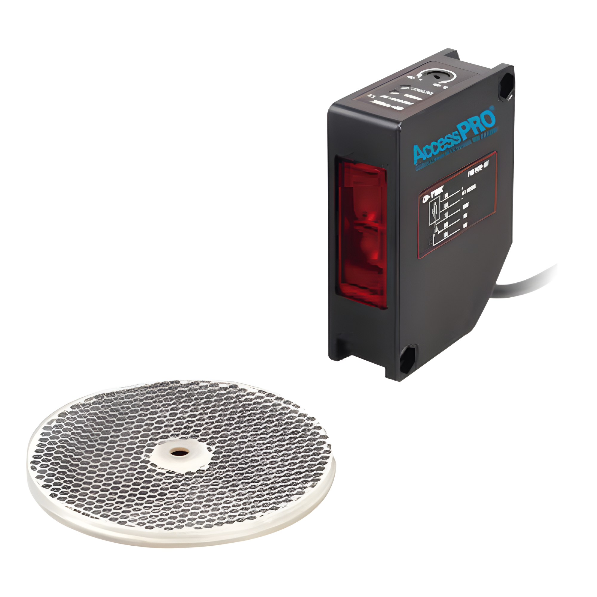 Detector fotoeléctrico de 16 m de alcance / Luz indicadora para alineación — ACCESSPRO · SKU XBS-RR16