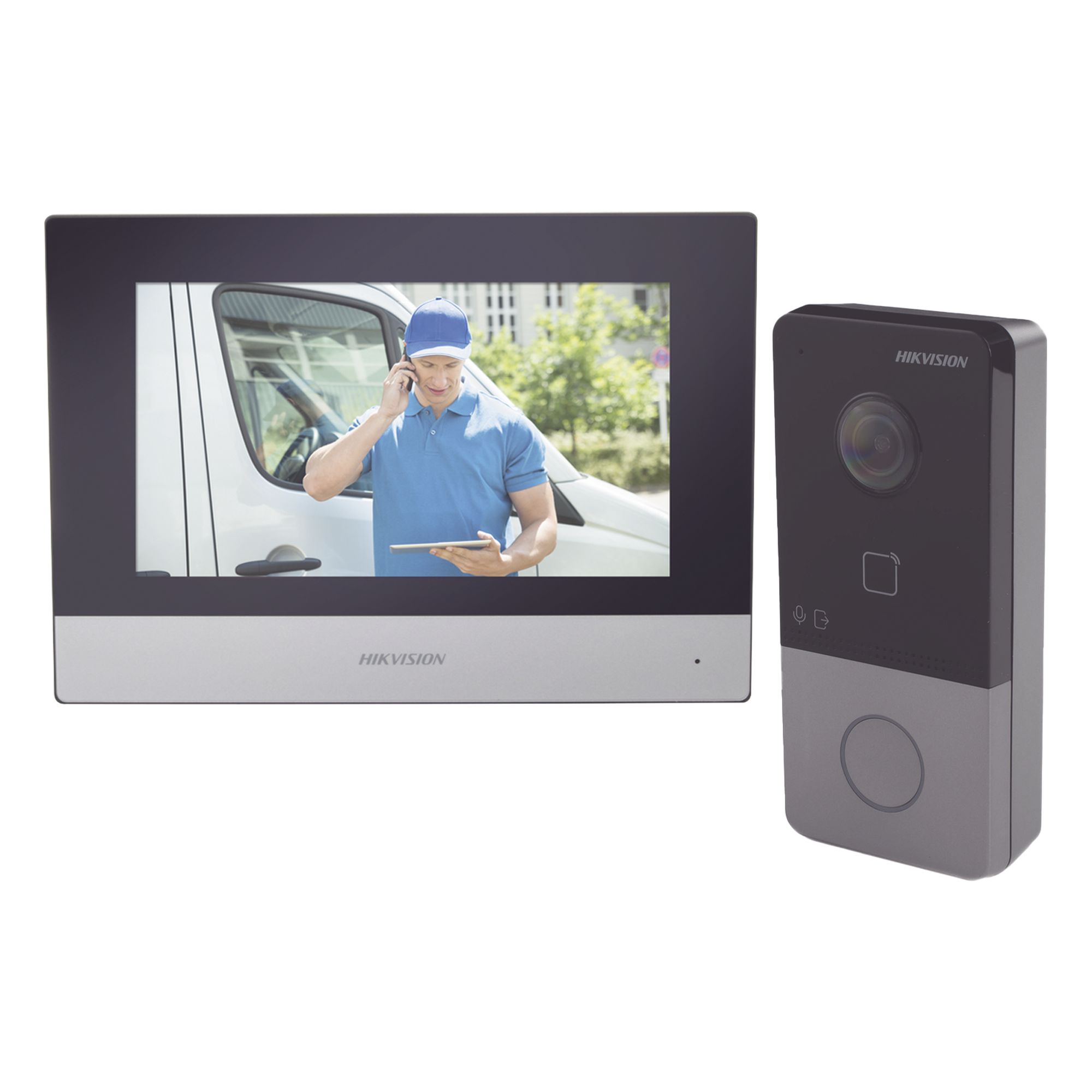Kit de Videoportero IP Poe Estandar con llamada a App de Smartphone (HikConnect) / Apertura con tarjeta MIFARE / Frente de calle IP65 / Soporta 1 Departamento — HIKVISION · SKU DS-KIS603-P