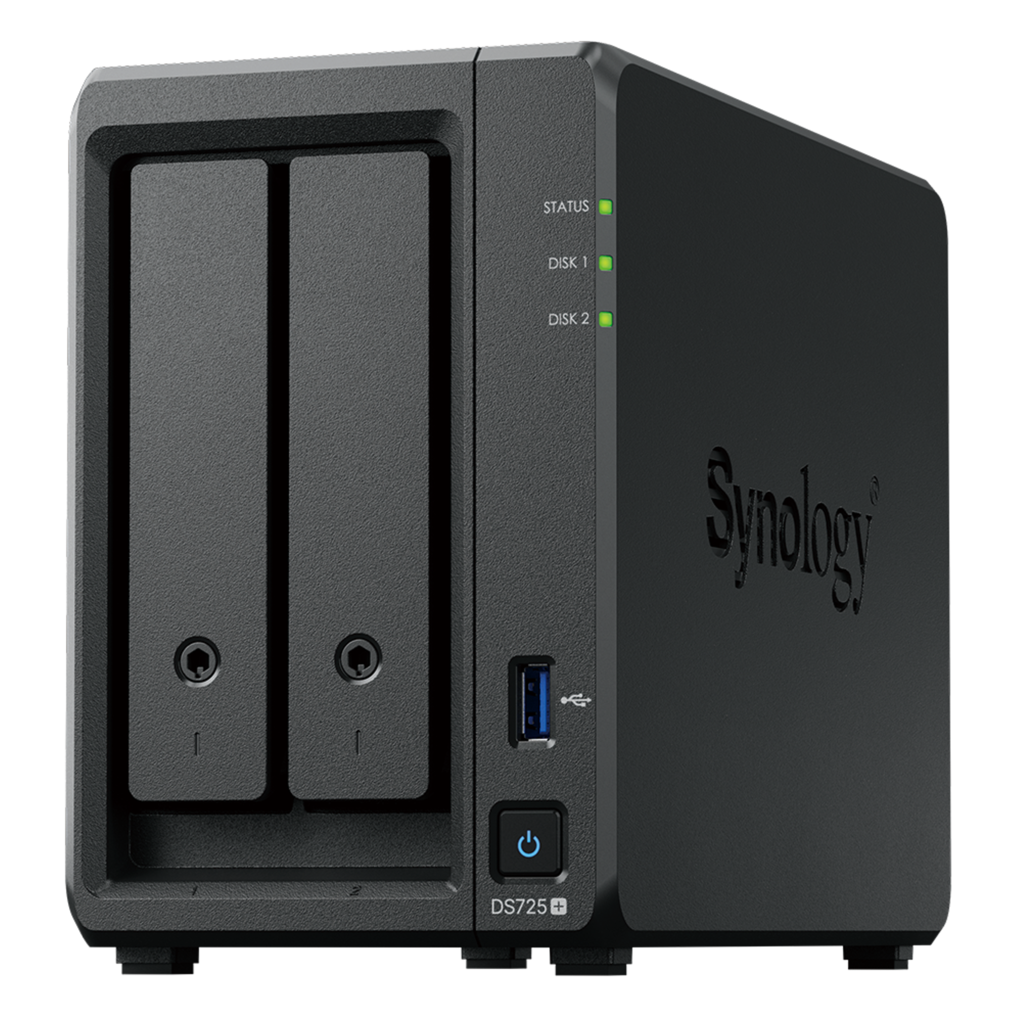 NAS de 2 Bahías / Expansible a 7 Unidades / Puerto 2.5GbE / 2 Ranuras M.2 NVMe / 276 MB/s Lectura / 224 MB/s Escritura / Procesador AMD Ryzen R1600 / 4 GB DDR4 ECC