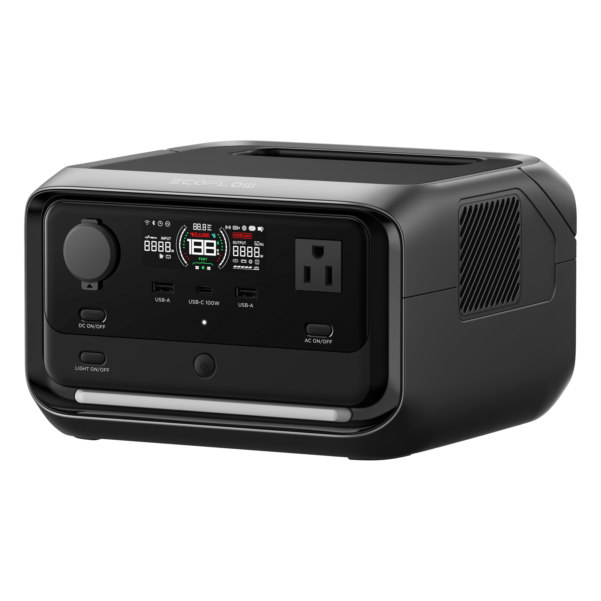 EcoFlow RIVER 3 Plus | Estación de Energía Portátil 286Wh LFP | 600W AC (X-Boost 1200W) | USB-C 100W | Carga Solar 220W Max. | WiFi & Bluetooth — ECOFLOW · SKU EFR3PL