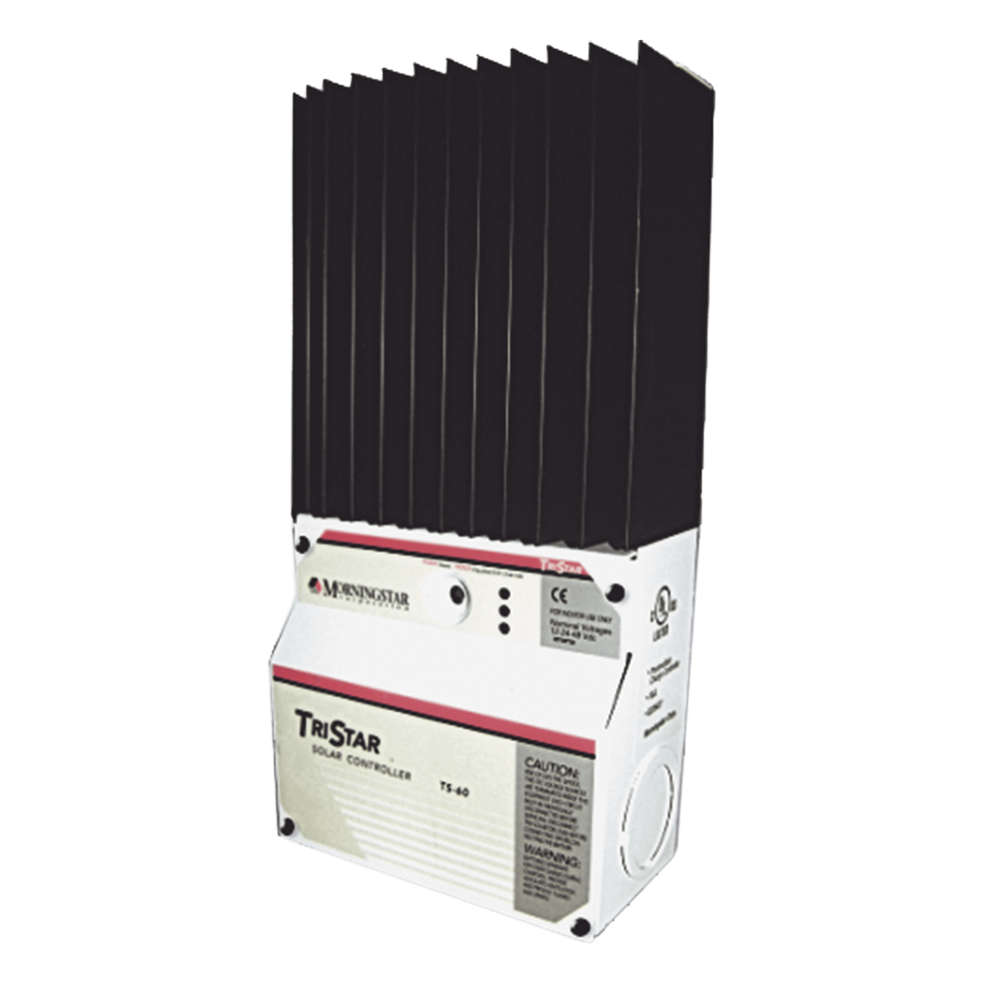 Controlador de Carga Solar TriStar PWM 45 A / 12V 24V 48V / Puerto RS-232 / Hasta 4 kW / Disipador de Calor / 7 Preajustes — MORNINGSTAR · SKU TS-45