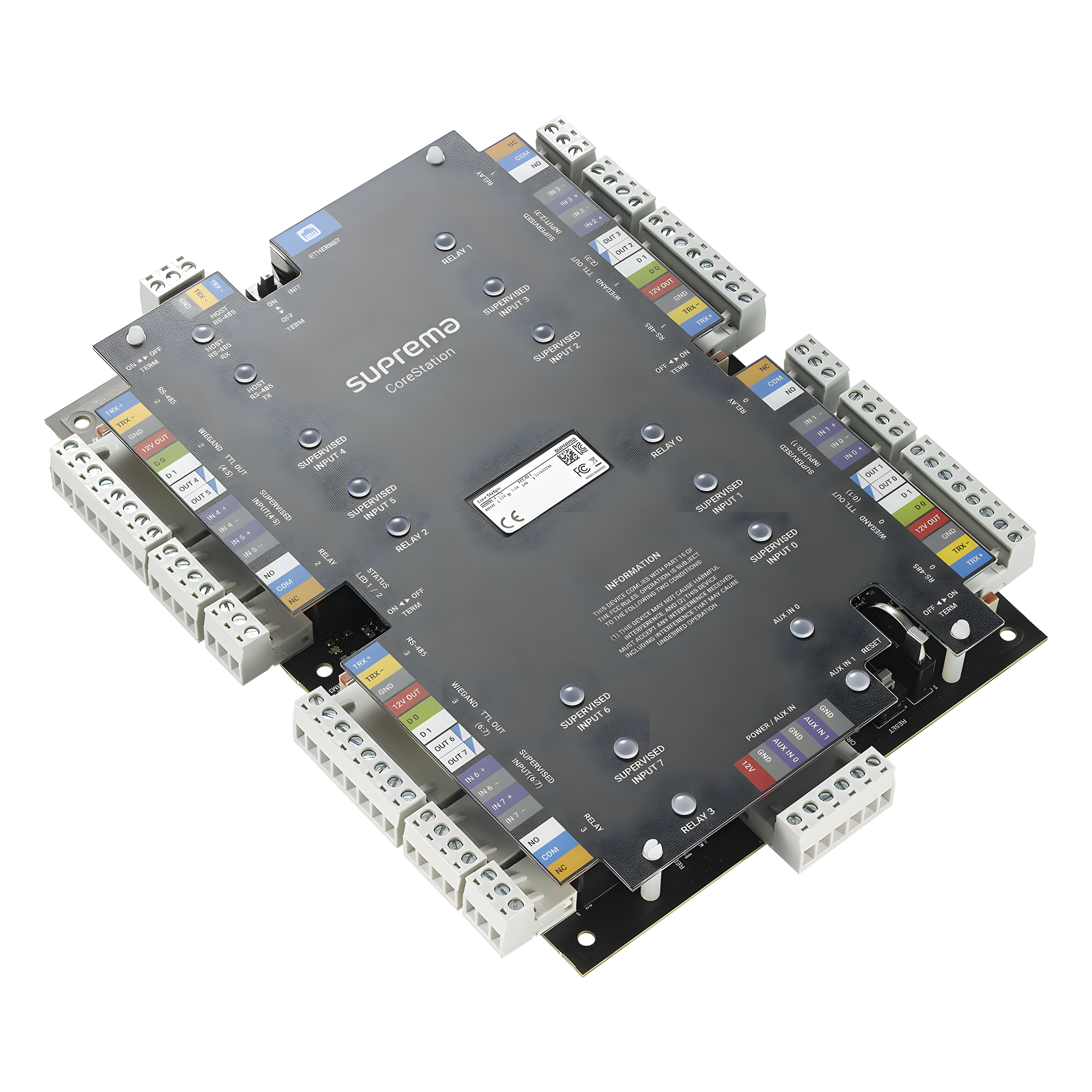 CoreStation Panel de Control de Acceso / Biometría Integrada / Compatible con Sistema de Elevadores / 200,000 Huellas / 4 Puertas — SUPREMA · SKU CS-40