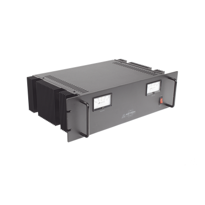Fuente de poder 13.8Vcc, 35A, lineal regulada con circuito cargador de baterías, para instalación en rack