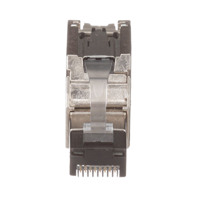 Plug RJ45 Blindado, Instalación Recta, Terminación en Campo Certificable, Compatible con Cat5e, Cat6 y Cat6A, Color Plata