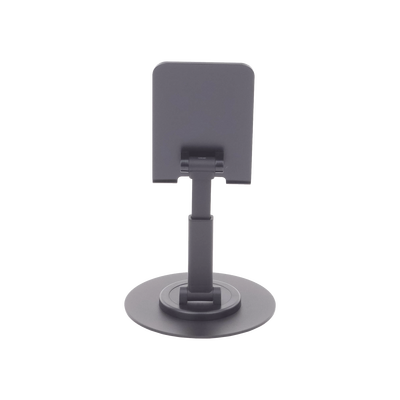 Soporte para Teléfono Celular Giratorio | 360° de Rotación | Angulo Ajustable | Altura Ajustable 17-20cm | Antideslizante | Ejes Giratorios de Alta Precisión| Plegable | Aluminio | Color Gris