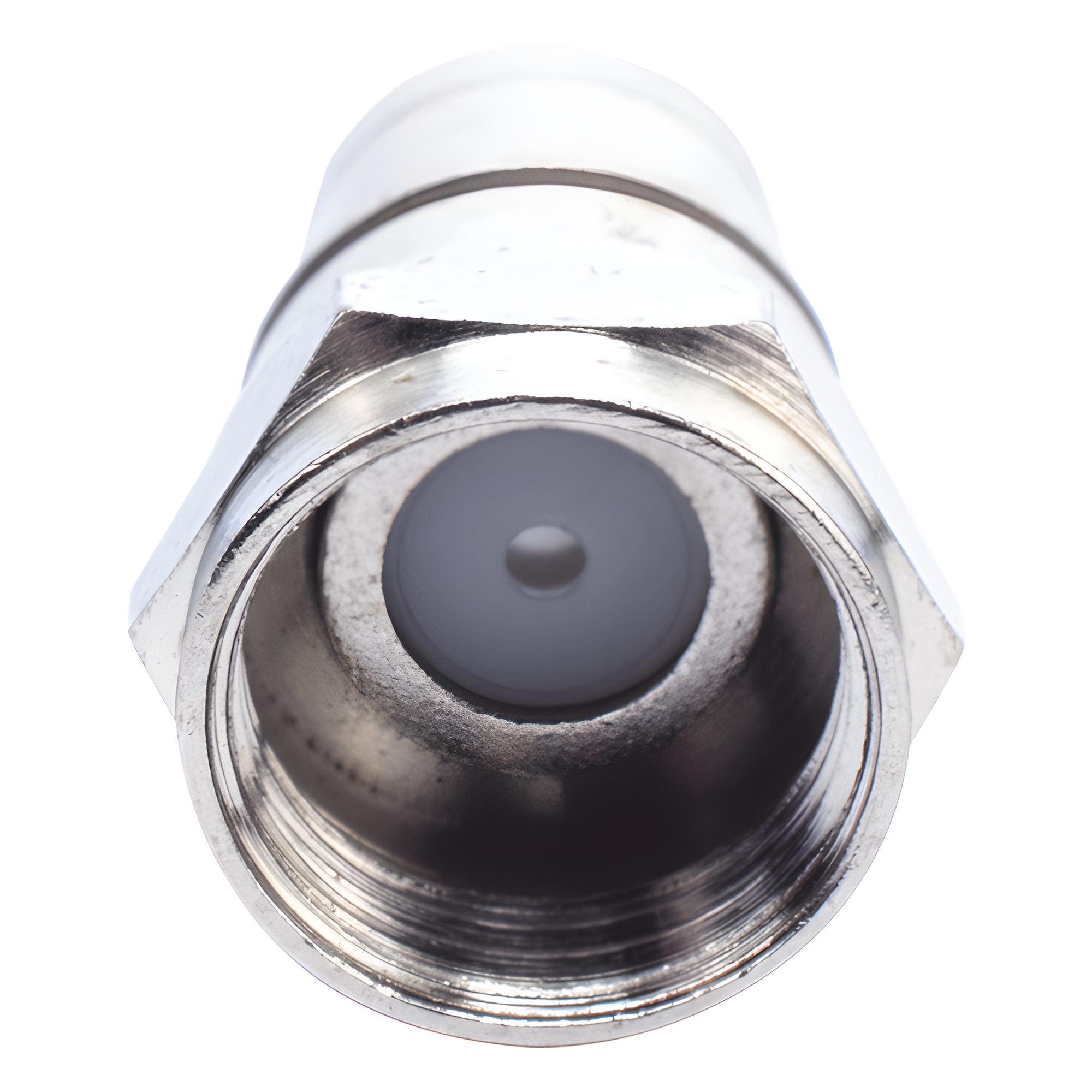 Conector F Macho Plegable, Con PIN para Cable RG-59, Cuerpo de Bronce Niquelado. — EPCOM TITANIUM · SKU TT-CON-536