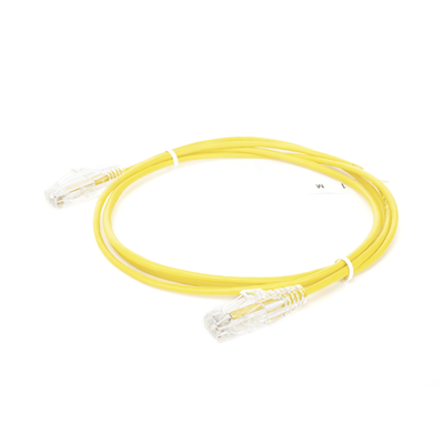 Cable de Parcheo Slim UTP Cat6 - 1 Metro (3.28 Pies), Amarillo, Diámetro Reducido (28 AWG)