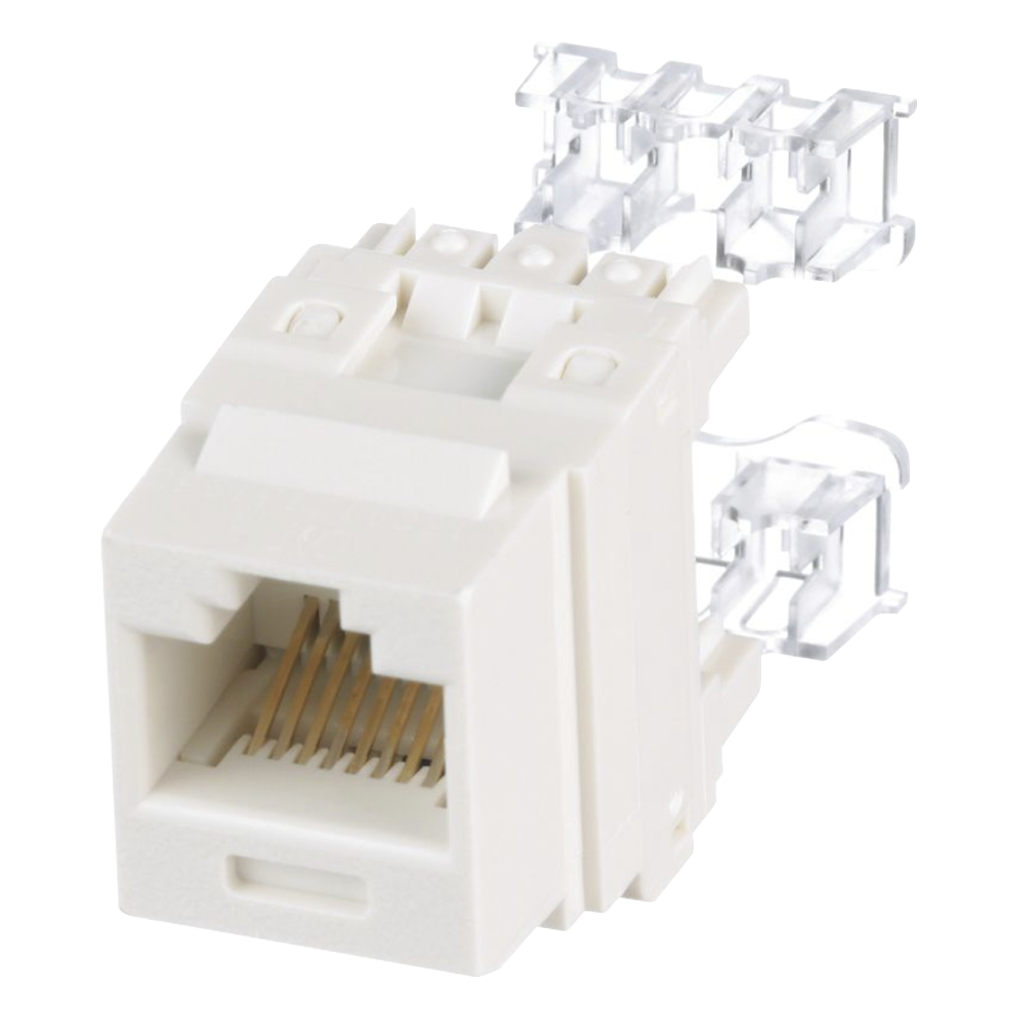 Conector Jack Estilo 110 (de Impacto), Tipo Keystone, Categoría 6, de 8 Posiciones y 8 Cables, Color Blanco Mate — PANDUIT · SKU NK688MIW