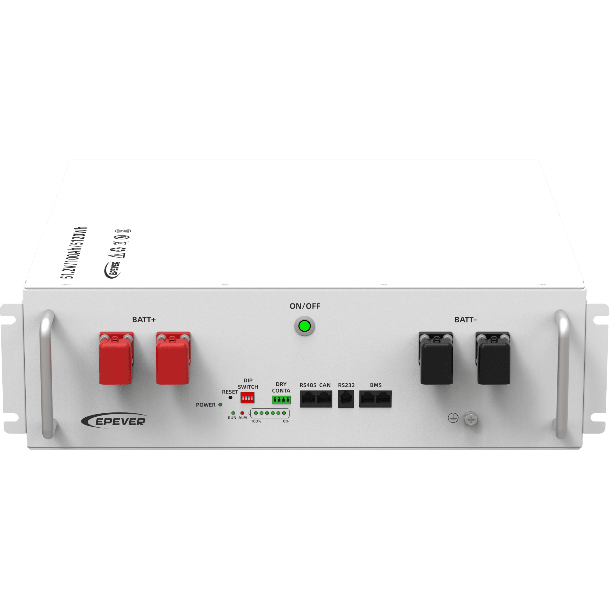 Batería de Litio LiFePO4 51.2Vcc, 5.12Kwh, 4UR — EPEVER · SKU LFP100EP51.2V2