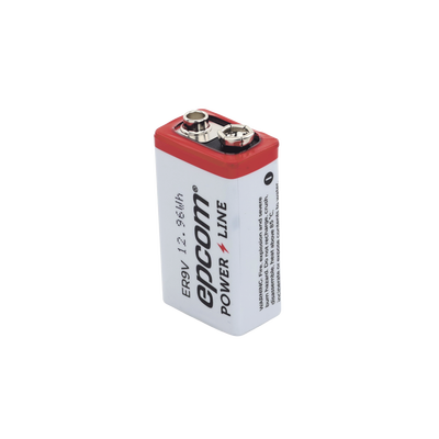 Batería de Litio 9V / 1200 mAh / Cloruro de Tionilo / No Recargable / Operación -60°C a +85°C / Acero Inoxidable