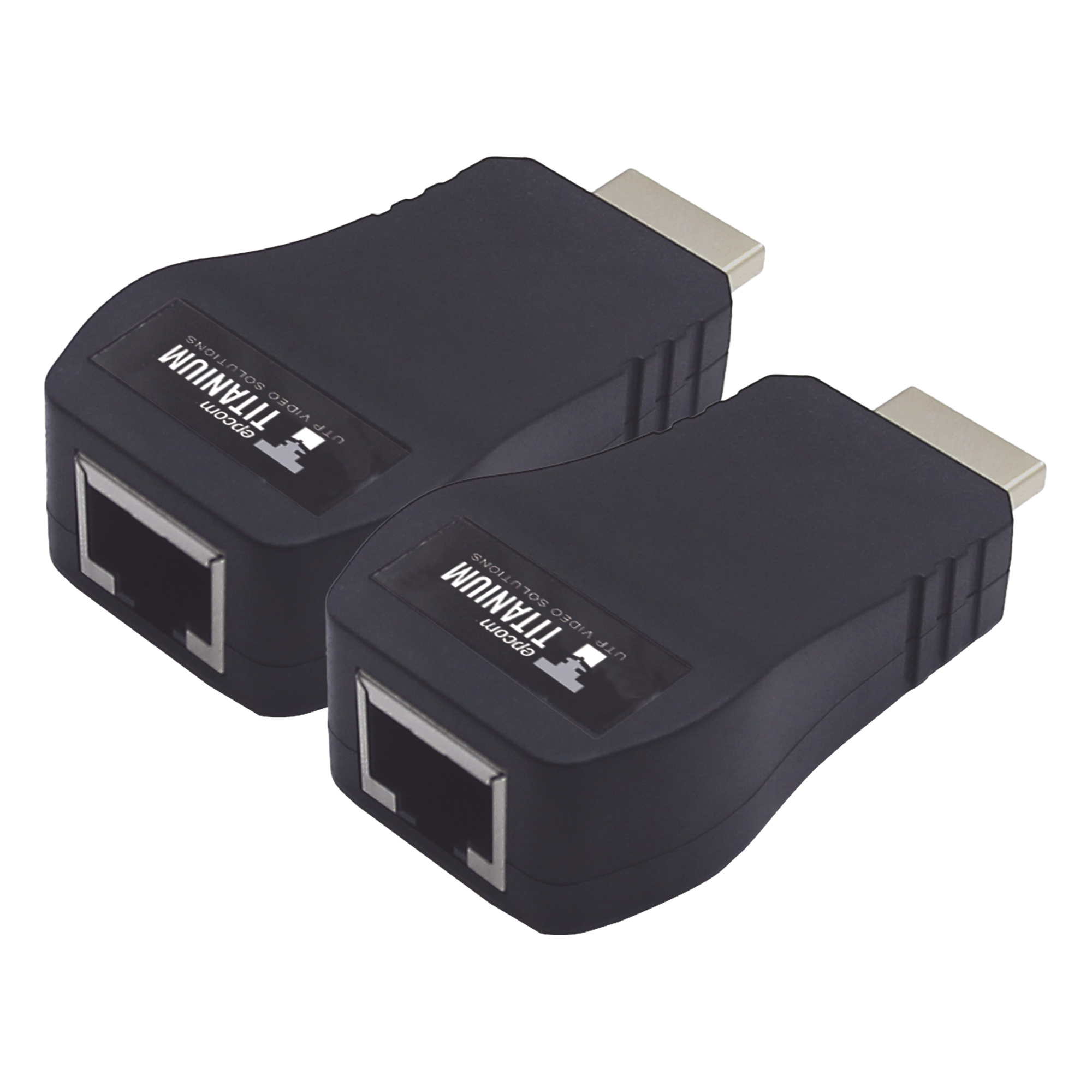 Extensor HDMI / 25 m (82 ft) / Cat5e/Cat6 / 1080p@60Hz / HDMI 1.3 / HDCP 1.2 / Sin Alimentación Externa — EPCOM TITANIUM · SKU TTHDMI2RJ