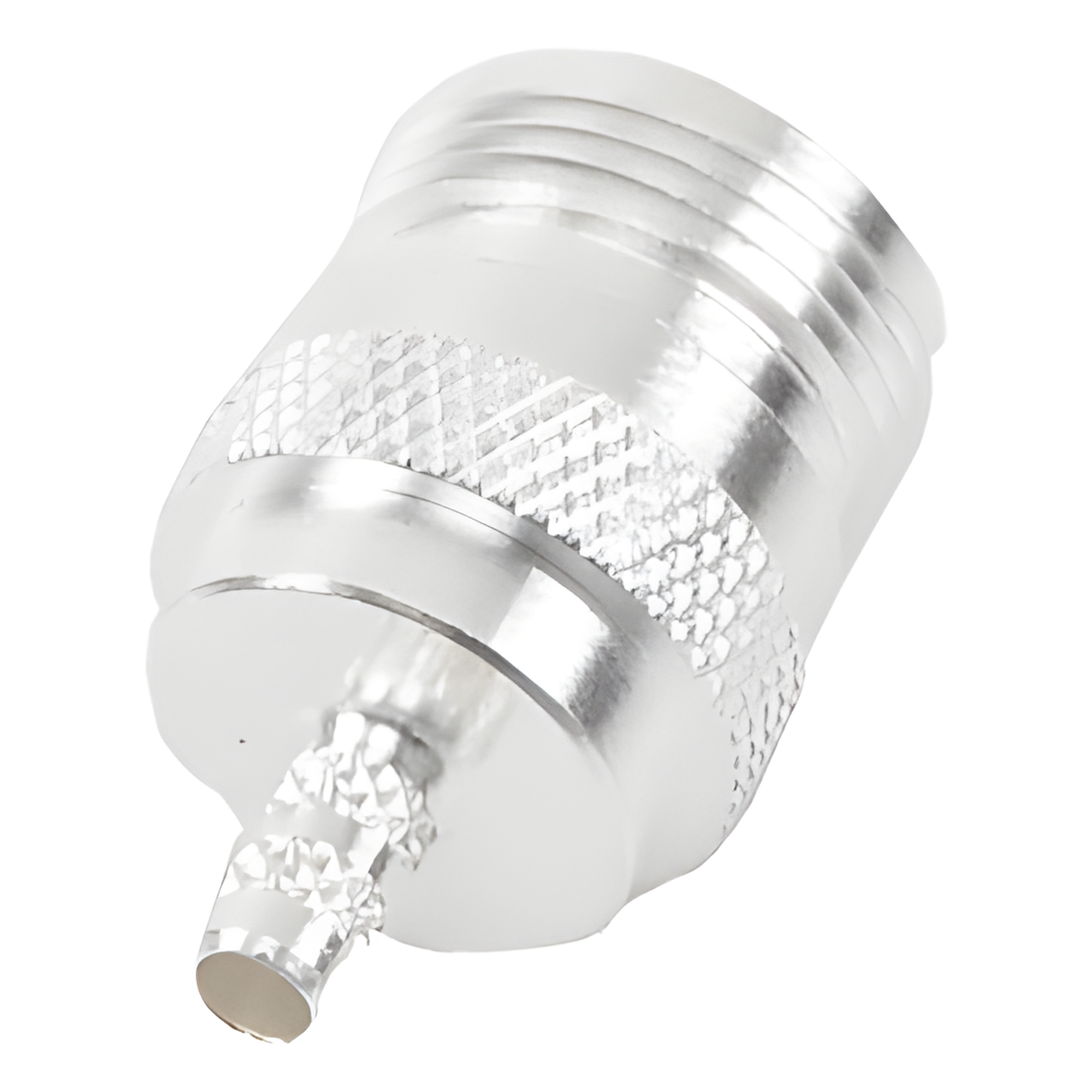 Conector N Hembra de anillo plegable para cables LP-195, LP-142, RG-142/U, LMR-195. — RF INDUSTRIES,LTD · SKU RFN-1027-C1