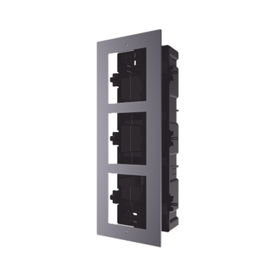 Base de 3 Espacios para EMPOTRAR Módulos de Videoporteros Hikvision — HIKVISION · SKU DS-KD-ACF3