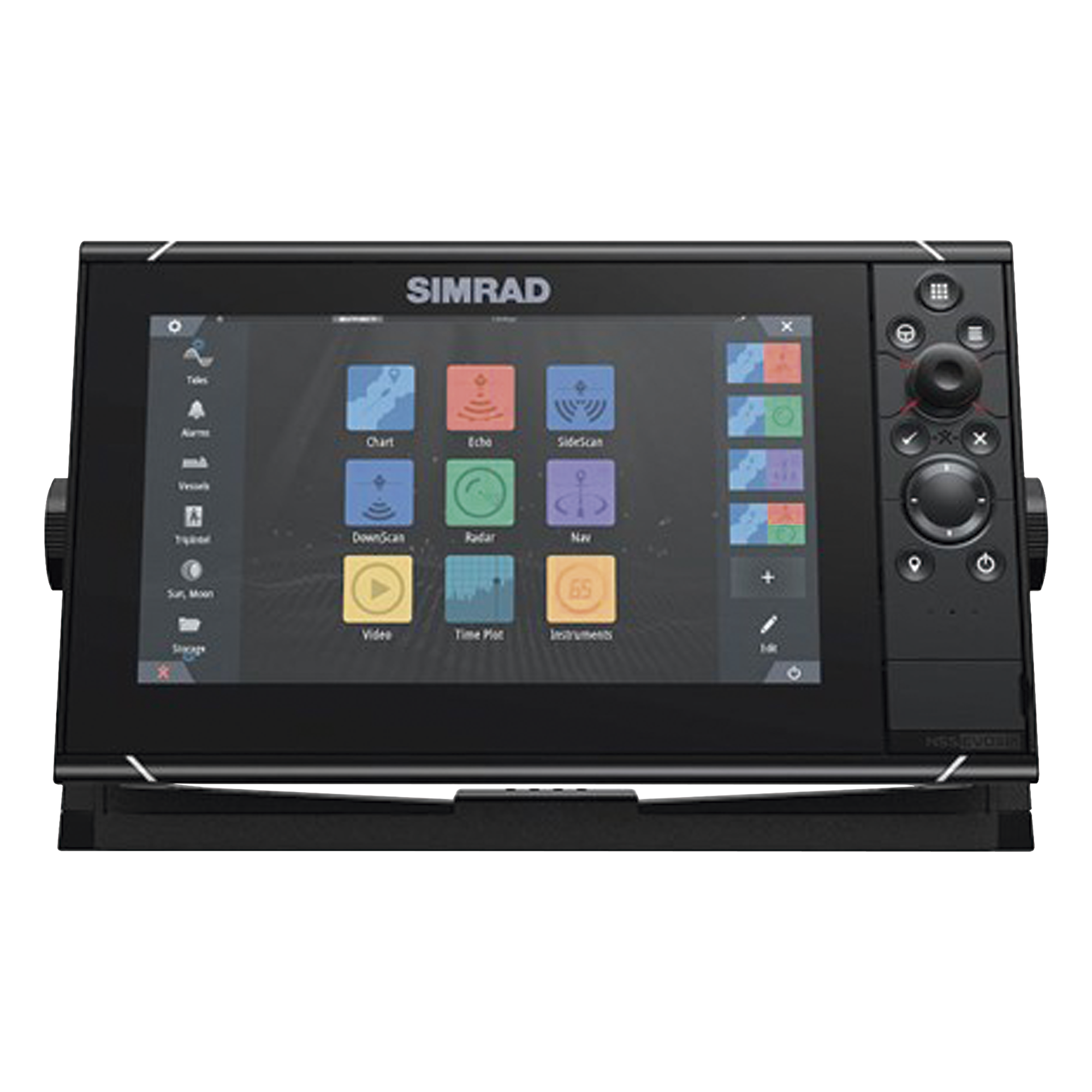Pantalla Náutica 9 Pulgadas SolarMAX IPS / Procesador iMX 8 / Ecosonda Integrada 1kW CHIRP / GPS Incorporado / Conectividad Inalámbrica / Compatibilidad con Accesorios Simrad / Montaje Flush o Bracket / Incluye Mapa Mundial — SIMRAD · SKU 000-15405-001