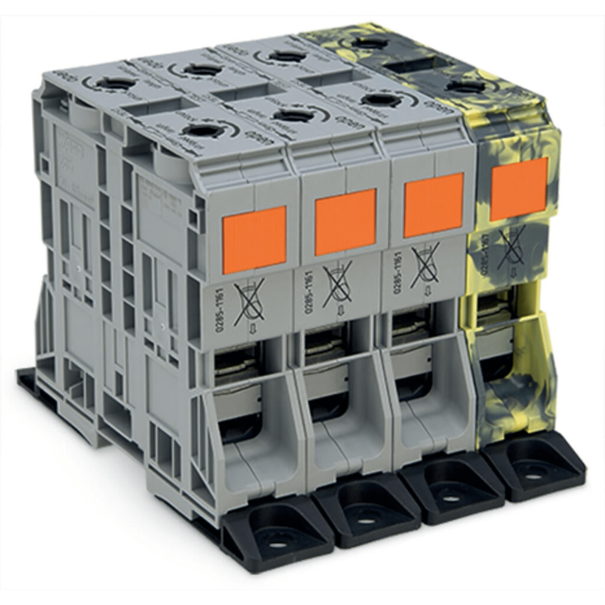 Juego de Bornes Trifásicos, POWER CAGE CLAMP, 10 Puntos de Conexión, 4 Potenciales, Sección 50-185 mm², Multicolor, Con Bridas de Fijación — WAGO · SKU 285-1165