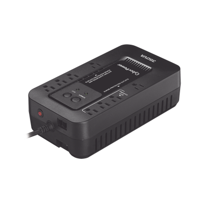 UPS de 350 VA/255 W, Topología Standby con Modo Ahorrador ECO, Entrada 120 Vca NEMA 5-15P, Con 8 Tomas NEMA 5-15R 