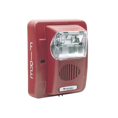 Sirena Estrobo, 24 Vcd, Multi-Candela 15 hasta 110 cd, Montaje En Pared, Color Rojo, Serie HEC3 (0500-06020), Hochiki