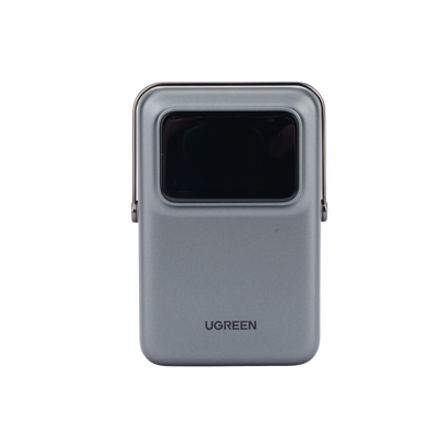 Power Bank Serie UNO Inalambrico | 10000mAh | 7.5W/20W  |  Con Emojis de Estado | Carga Rápida USB-C Bidireccional  | Pantalla TFT  Inteligente | Con Holder | Color Grey.