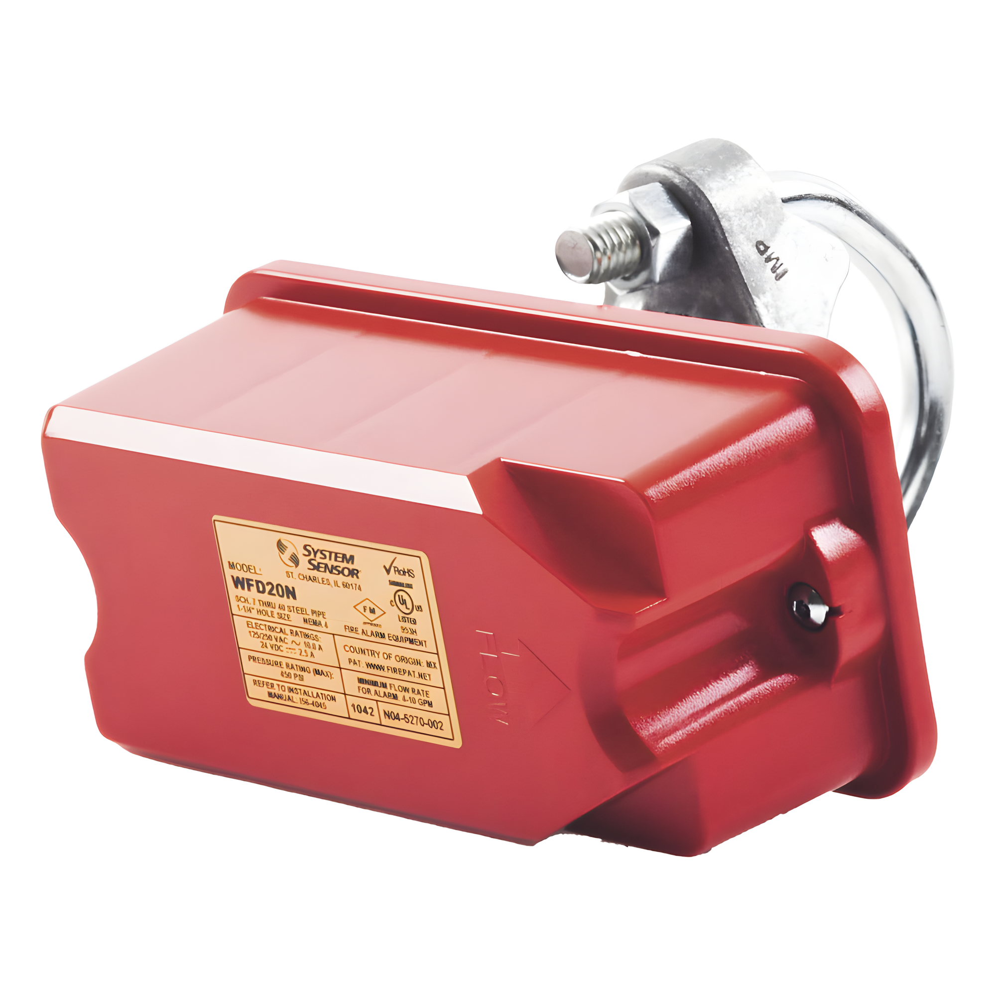 Detector de Flujo de Agua para Instalación en Tubo de 2 Pulgadas — SAFE SIGNAL · SKU WFD-20N
