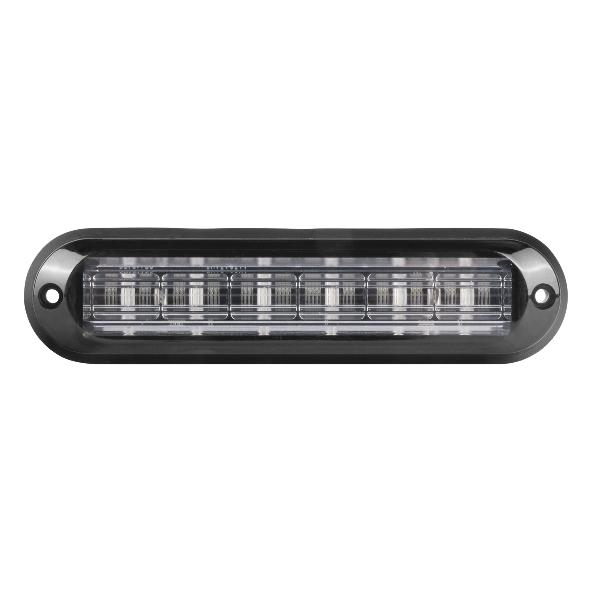 Luz Auxiliar Ultra Brillante IP67 de 6 LEDs, Color Rojo, con mica transparente y bisel negro
