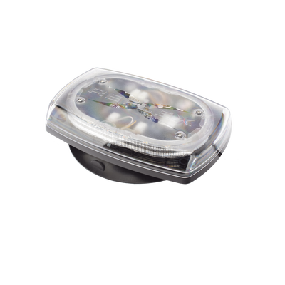 Mini torreta de 48 LED 10" Ámbar/Claro, Lente Transparente, Imán y Encendedor de Vehículo