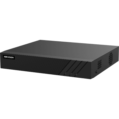 NVR 8 Megapixel (4K) (Compatible con Cámaras ACUSENSE) / 4 canales IP / 4 Puertos PoE+ / 1 Bahía de Disco Duro / Salida de Vídeo en 4K / 300 Metros PoE Modo Extendido — HIKVISION · SKU DS-7604NI-Q1/4P(E)