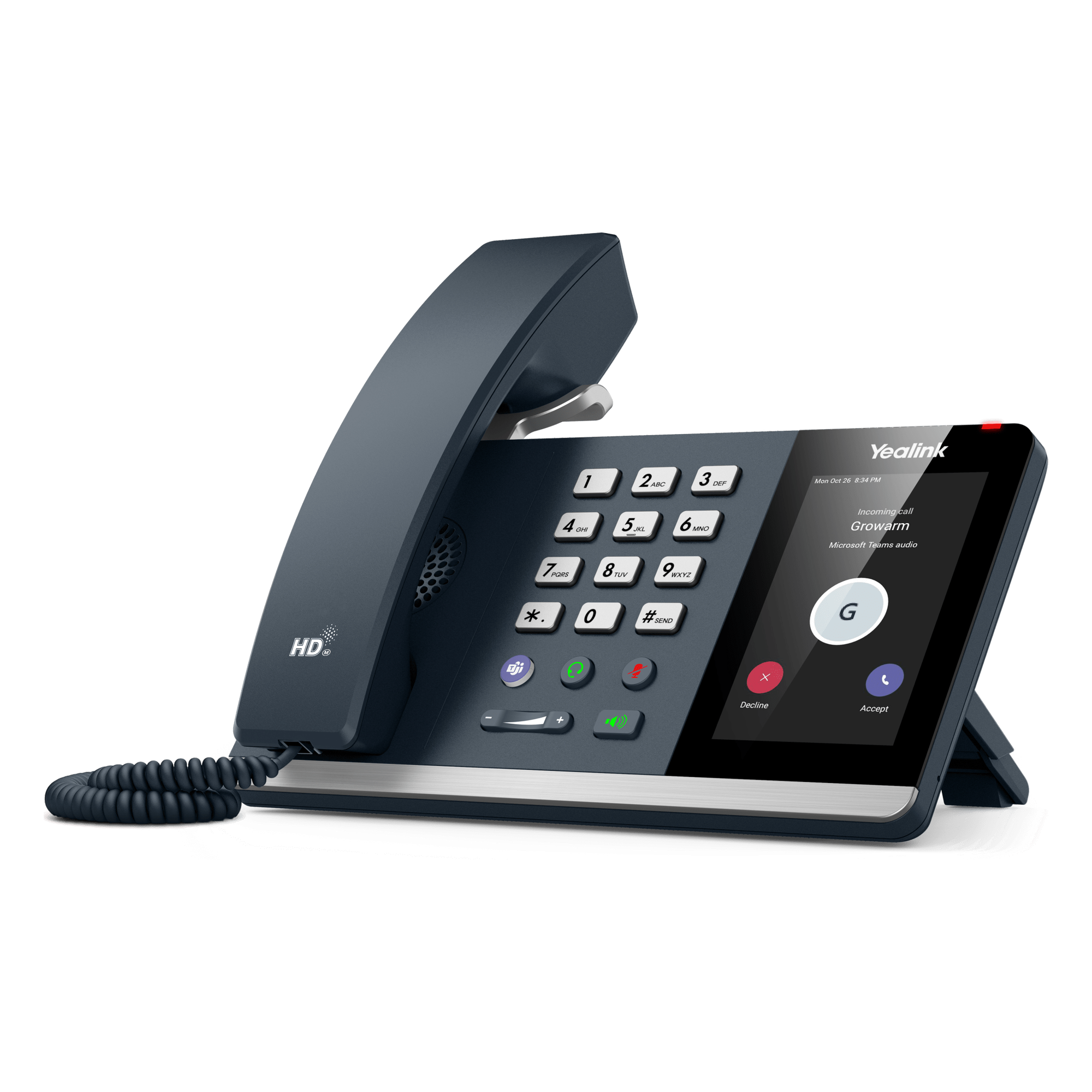 Teléfono IP / Pantalla Táctil 4 Pulgadas / HD Voice / Bluetooth 5.2 / Wi-Fi Dual Band / PoE / Certificación Microsoft Teams — YEALINK · SKU MP54-E2-TEAMS