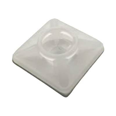 Base Autoadherible para Cinchos Práctica y Eficiente para la Organización y Fijación de Cables, Fabricada en Nylon Resistente y de Color Natural con una Medida de 19x19 mm, Paquete con 100 Piezas (4210-00001)