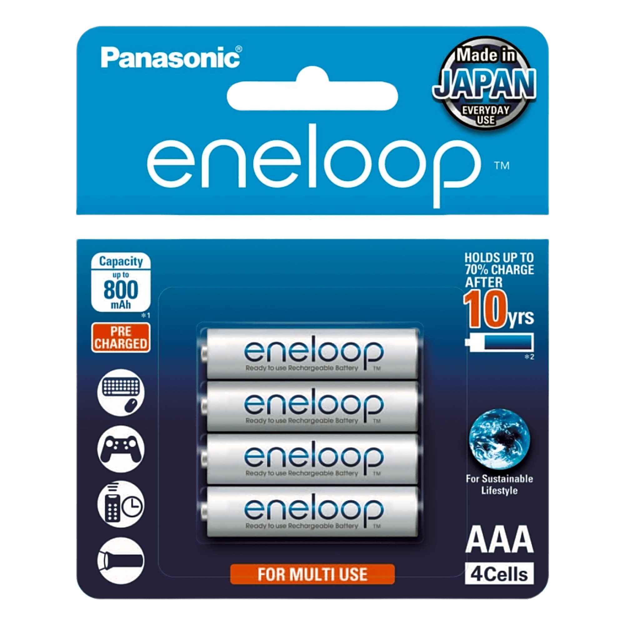 Batería Recargable AAA 1.2V ENELOOP / Ni-HM / Paquete de 4 Baterías — PANASONIC · SKU BK4MCCE4BT6