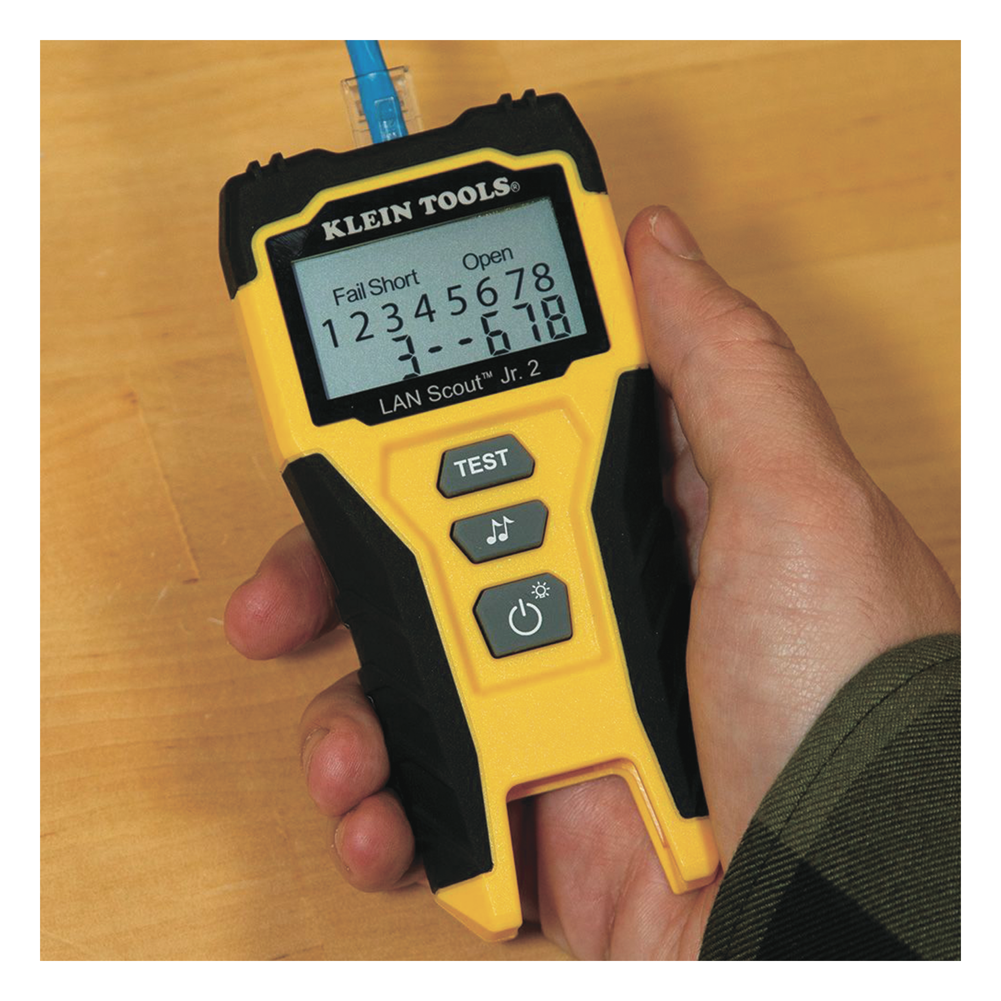 Tester de Cable LAN Scout™ Jr. 2/ Para: Prueba aprobada/ Error de Cableado/ Falla de Circuito Abierto o Cortocircuito/ Par Dividido/ Blindaje.