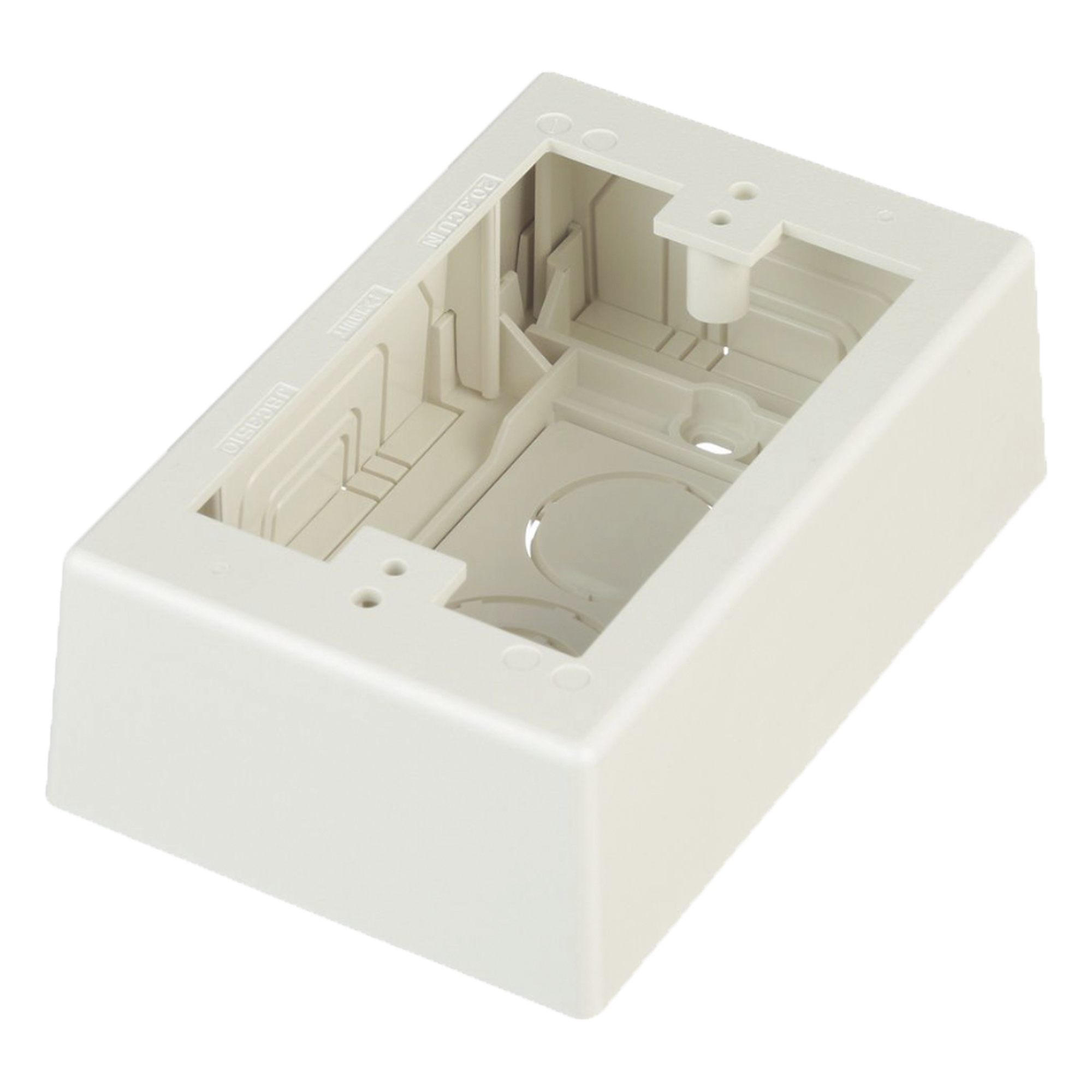Caja de Pared Superficial, Uso Universal con Placas de Pared, con Cinta Adhesiva, Color Blanco Mate — PANDUIT · SKU JBX3510IW-A