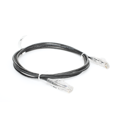 Cable de Parcheo Slim UTP Cat6 - 1.5 Metros (4.92 Pies) Negro Diámetro Reducido (28 AWG)