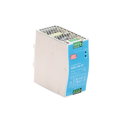 Fuente de Poder Industrial / Riel DIN / 240W / 24Vcc / 10A / Entrada 90-264Vca / Eficiencia 88.5% / Sin Ventilador
