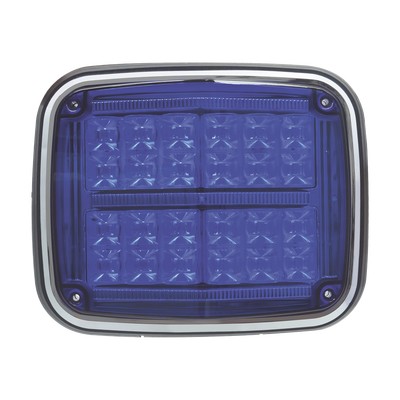 Luz de advertencia de 8 X 6", Color Azul, SAE, IP67, Ideal para Ambulancias