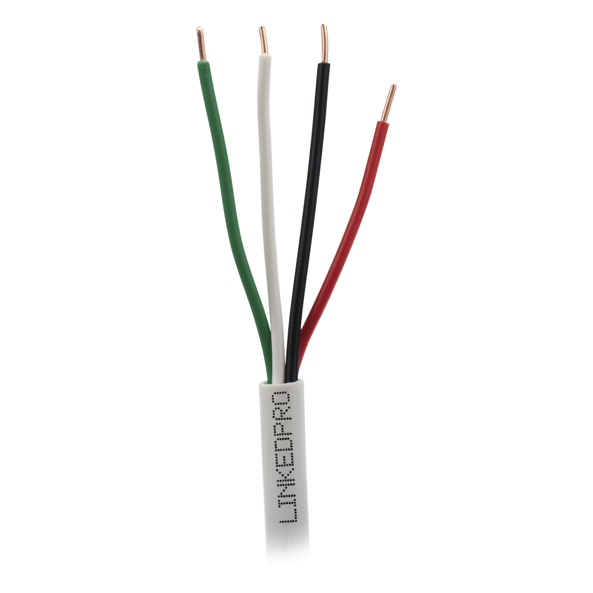 Bobina de 305 Metros (1000 Pies) / Alambre de Cobre 4 x 18 AWG / Color Blanco / CM / Para Sistemas de Seguridad y Alarmas — LINKEDPRO · SKU LP418W/1000