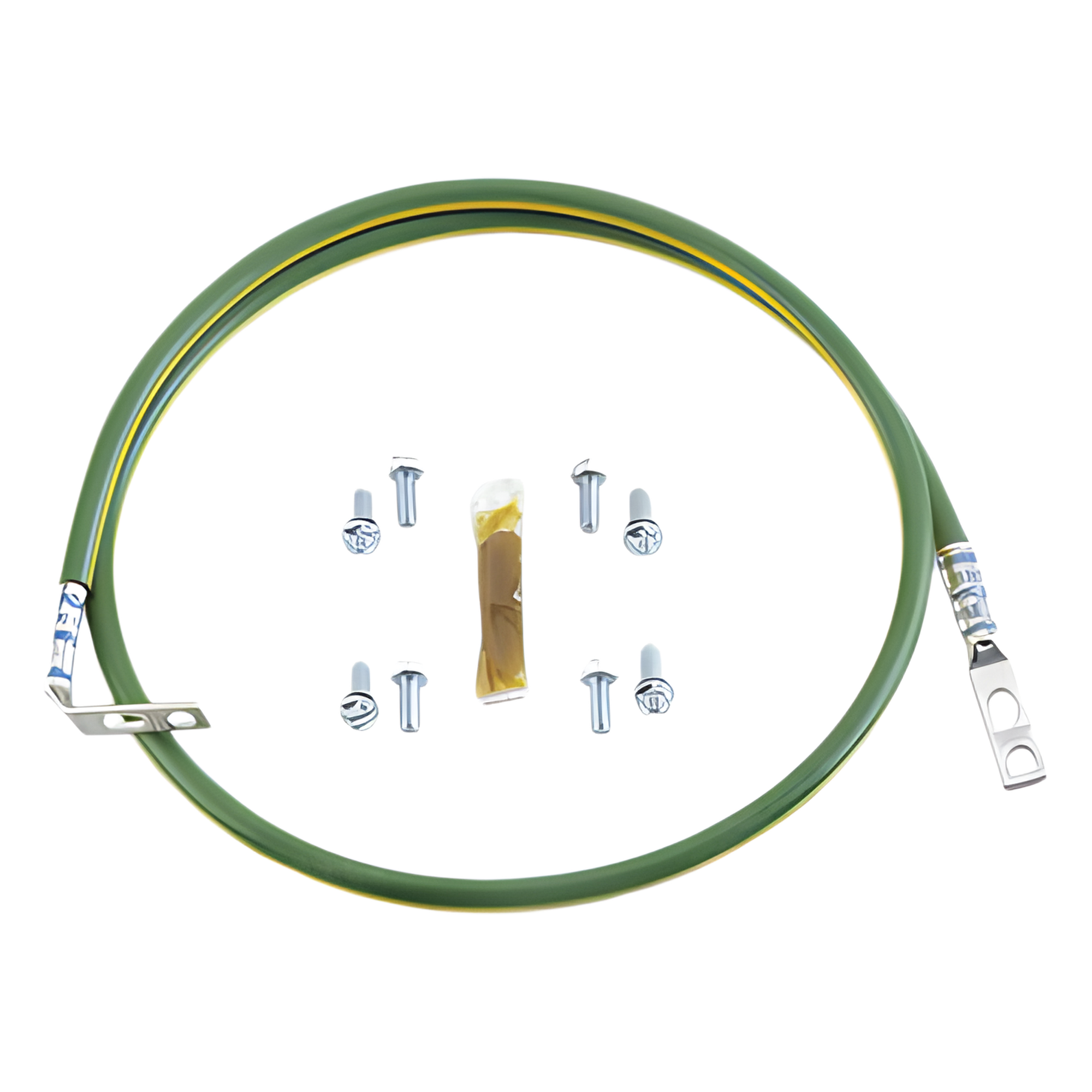 Jumper Para Aterrizar Equipos en Racks o Gabinetes, 10 AWG, con Terminal Doblada a 90 Grados, 0.61m de Largo — PANDUIT · SKU RGEJ1024PFY