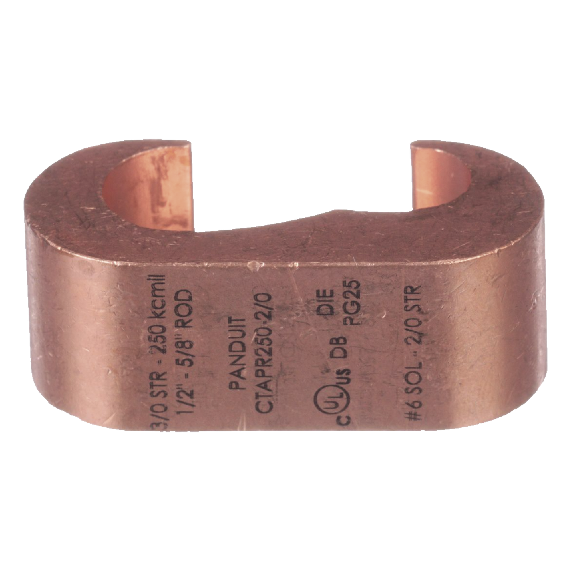 Conector de Conexión Tierra tipo "E" para Conductor de Cobre 6 Awg - 2Awg, 1 Pieza — PANDUIT · SKU CTAPR2-2-L