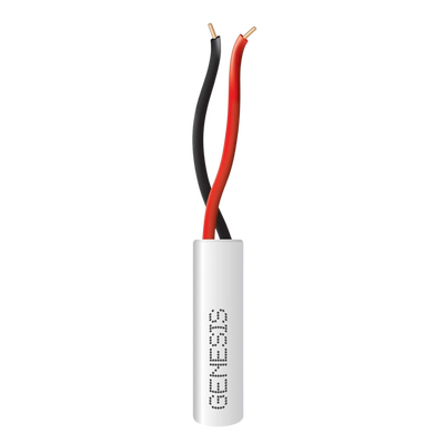 Bobina de 305 Metros (1000 Pies) / Alambre de Cobre 2 x 22 AWG / Tipo Alarmas CMR-CL3R / Riser / Color Blanco / Para Aplicaciones de Alarmas de Intrusión / Automatización — GENESIS · SKU 2101-1101/1000