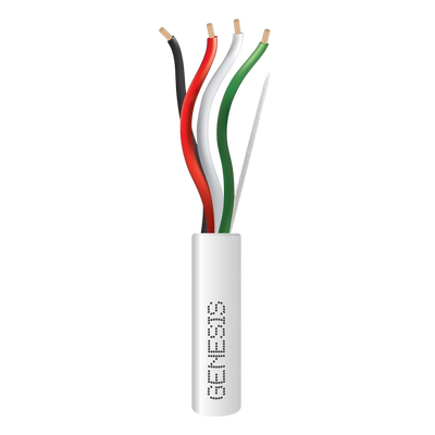 Bobina de 152 Metros (500 Pies) / Cable de Cobre / 4 x 18 AWG / Riser / Color Blanco / Para Aplicaciones de Alarmas de Intrusión/Control de Acceso/ Automatización / Interfonos y Tv Porteros — GENESIS · SKU 2115-5501/500