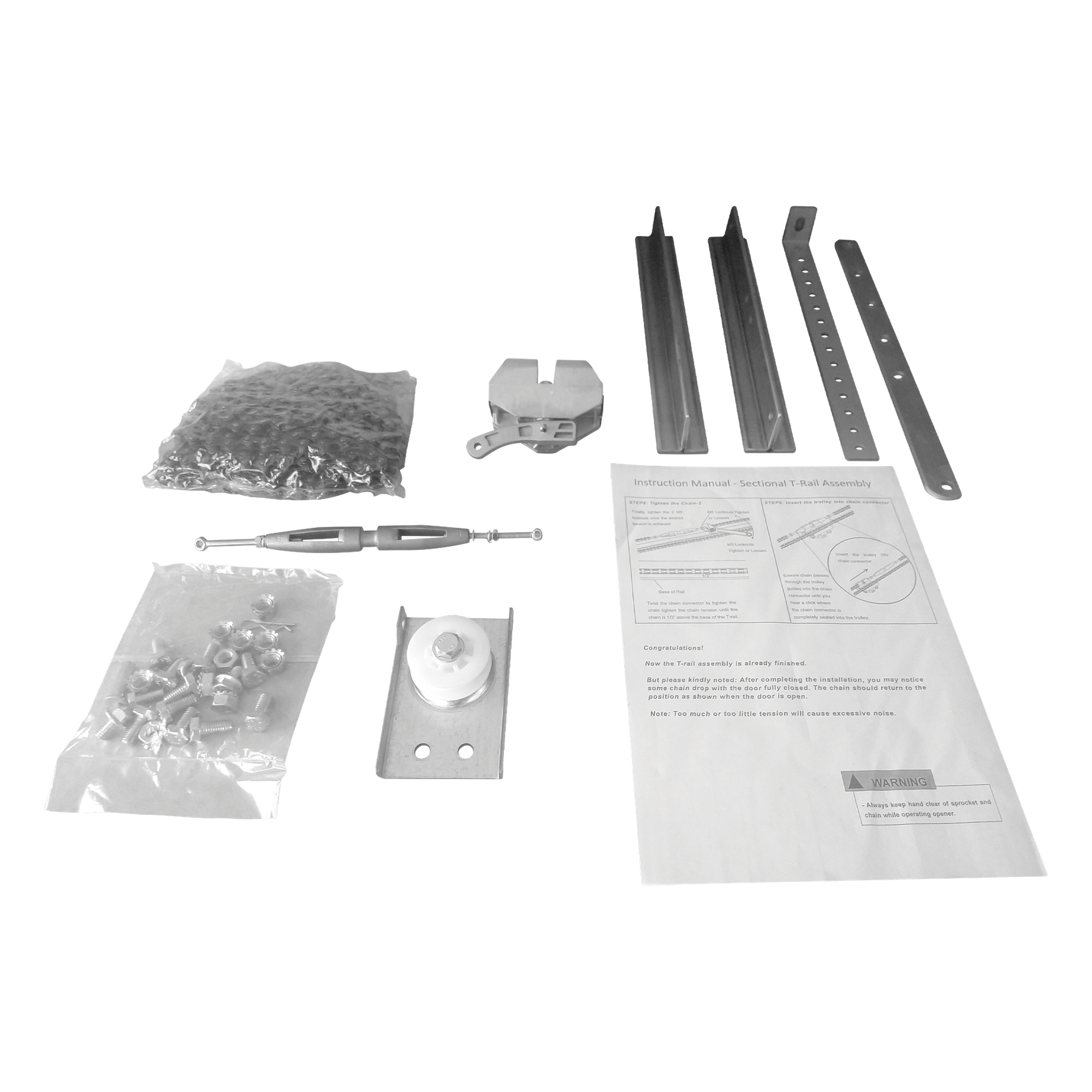 Kit de Riel tipo T / 3mts / Compatible C / Motor ACCESSFORCE / FS1000APPRT / Incluye 3 secciones de riel / 2 Coples / 6 mts de cadena . — ACCESSPRO · SKU ACCESSRAILT3