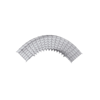 Curva Pre-Fabricada Horizontal de 90° con medidas de 54 mm de Peralte y 300 mm Ancho (54/300 mm) — CHAROFIL · SKU CH-C90-54/300EZ