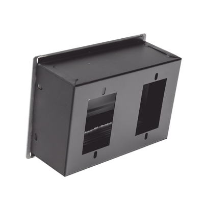 Caja Universal Vacía de 2 Módulos para Instalación en Escritorio (Voz, Datos, Video, Contactos Eléctricos), (No Incluye Accesorios)