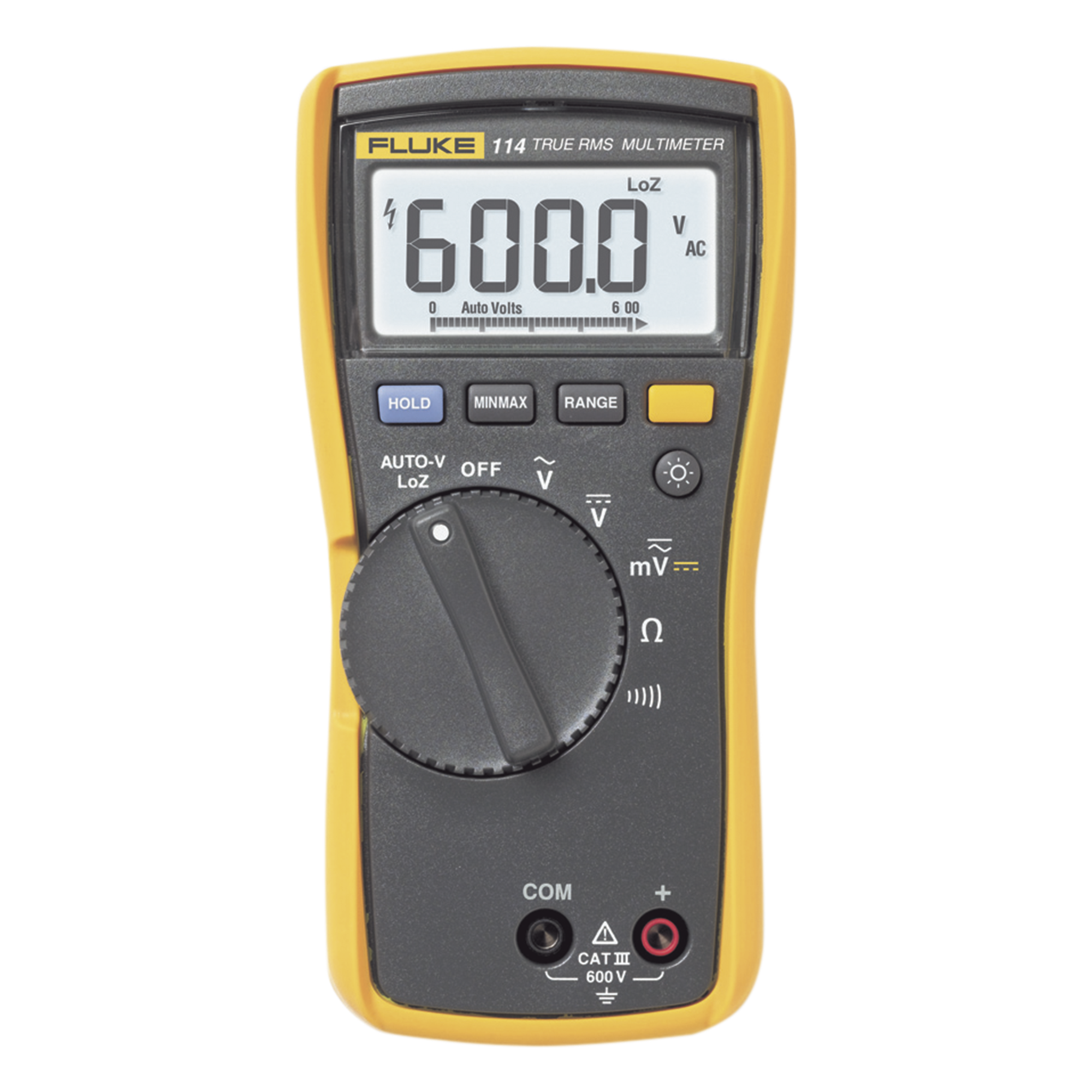 Multímetro Digital Básico para Electricista, Uso con Voltaje Máximo de 600 V y Pantalla LED Retroiluminada — FLUKE · SKU FLUKE-114