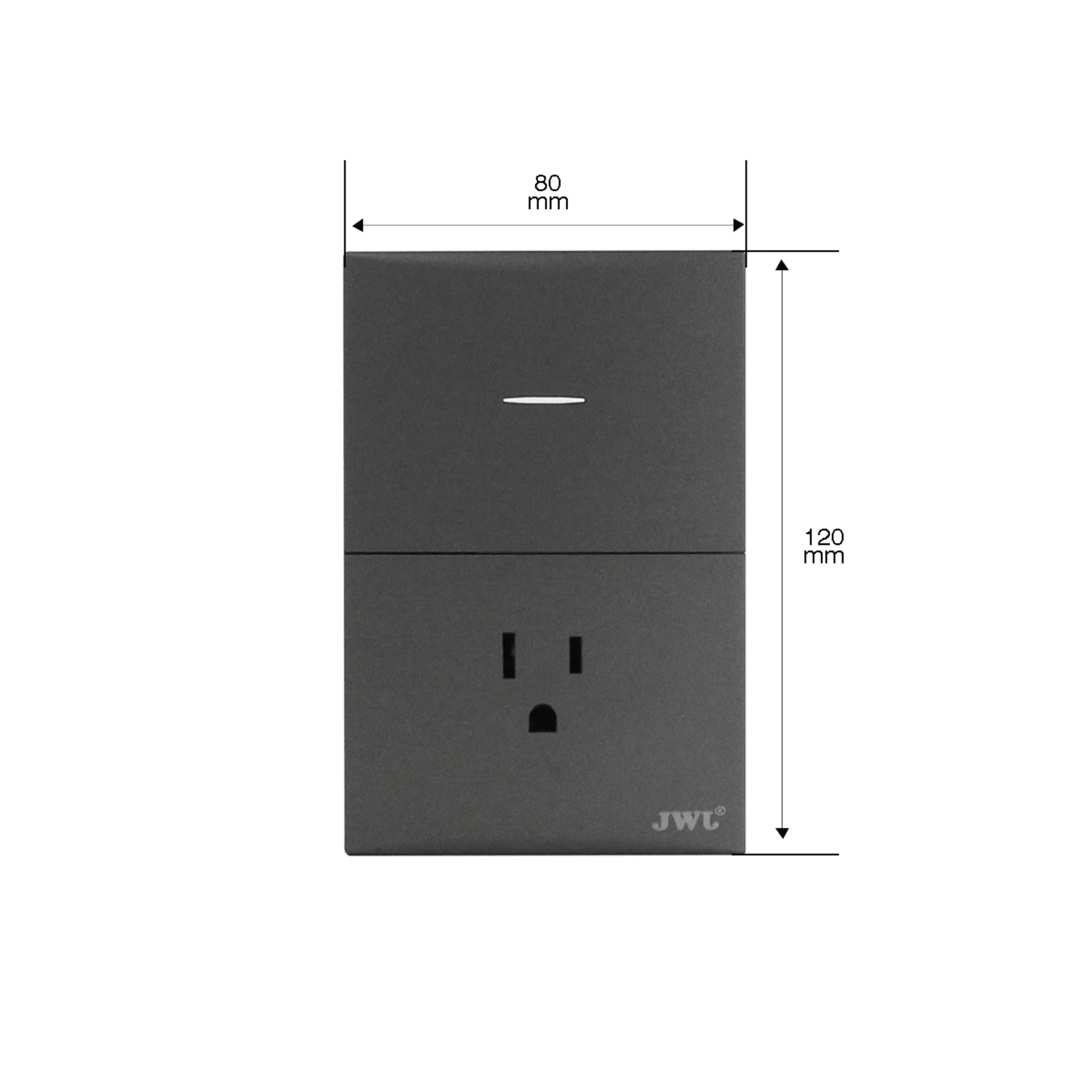 Placa con Interruptor Sencillo y 1 Toma Corriente 10 -15 A 127 V 60 Hz.