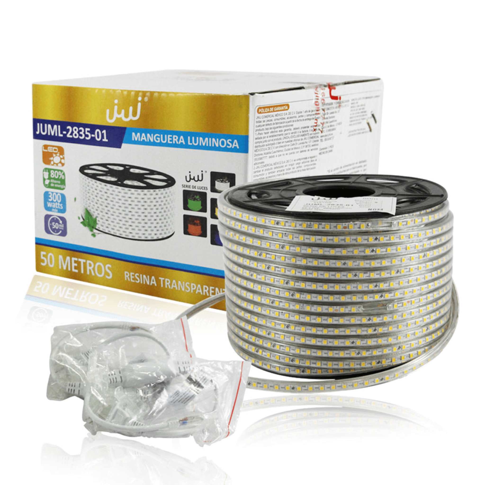 Manguera Led de 1 Linea de 1 cm/ 50 m/ Color Blanco.