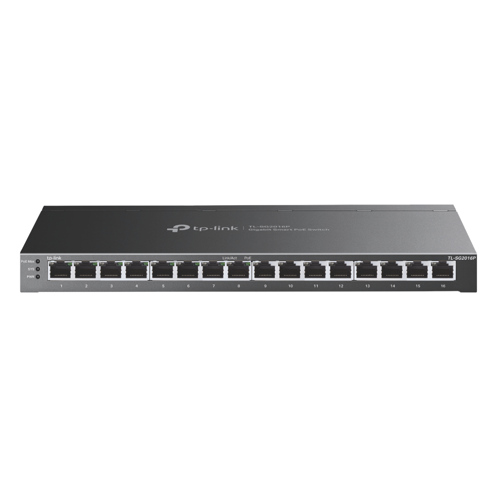 Switch Omada SDN Administrable 16 puertos 10/100/1000 Mbps / 8 Puertos PoE Inteligente af/at / Administración centralizada OMADA SDN / Presupuesto PoE 120W — TP-LINK · SKU TL-SG2016P